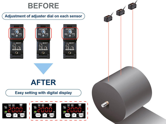 HG-F Sensor, setting checking distance