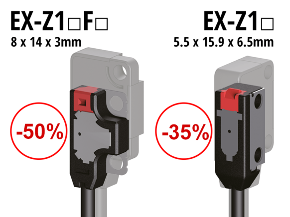 Sensors Photoelectric EX-Z, unit volume ratio reduced by about 50%* Panasonic Industry