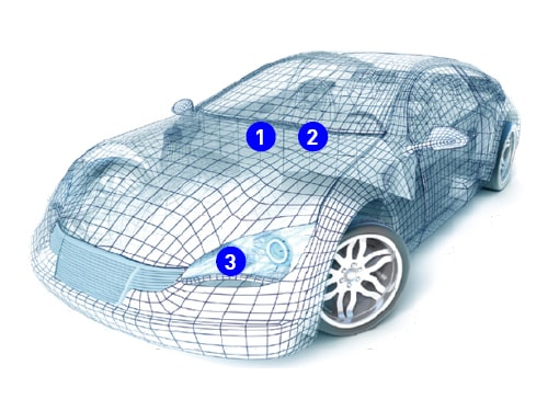 circuit protection multilayer NTC thermistors Usage example Automotive ECU